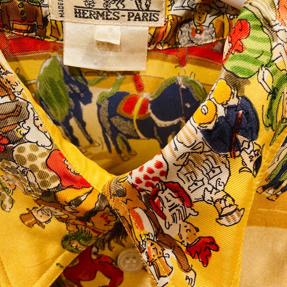 Hermès  Silk Scarf Print "Cirque Molier"  Blouse - Picture 6 of 13